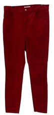 Ann Taylor Loft Red Corduroy Pants The Skinny High Rise Holiday Christmas Sz 29