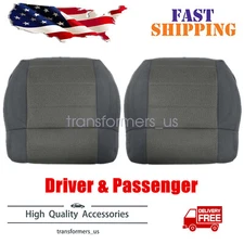 For 2007 Jeep Wrangler Driver & Passenger Bottom Cloth Seat Cover Med Slate Gray