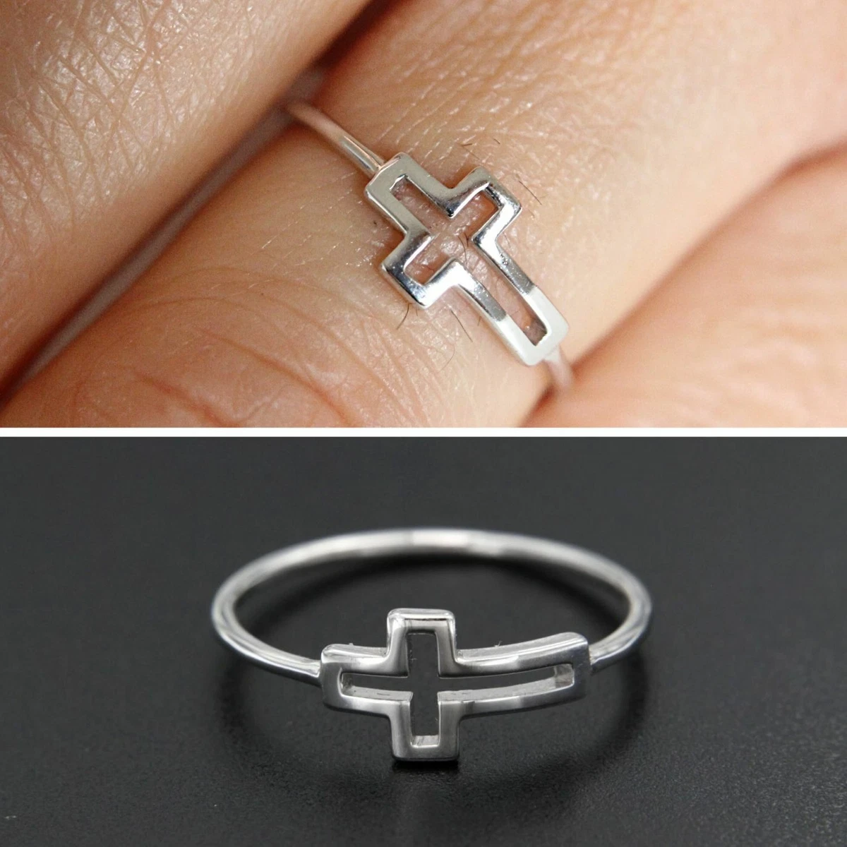 Anello con shop crocifisso argento