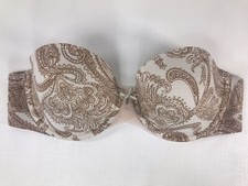 Victorias Secret Lined Strapless Paisley Print Underwire Bra Size 34C