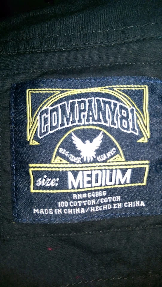 Company 81 Mens Shirt Size M Medium Black White - Image 2 of 4