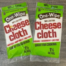 (2)Vintage Guardsman One-Wipe Ultimate Duster Cheese Cloth Lint Free NOS Cooking