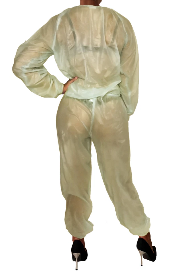 soft PVC Pyjama 20021 GENÄHT  Schwitzanzug 2tlg. Saunaanzug Saunahose Sweatshirt