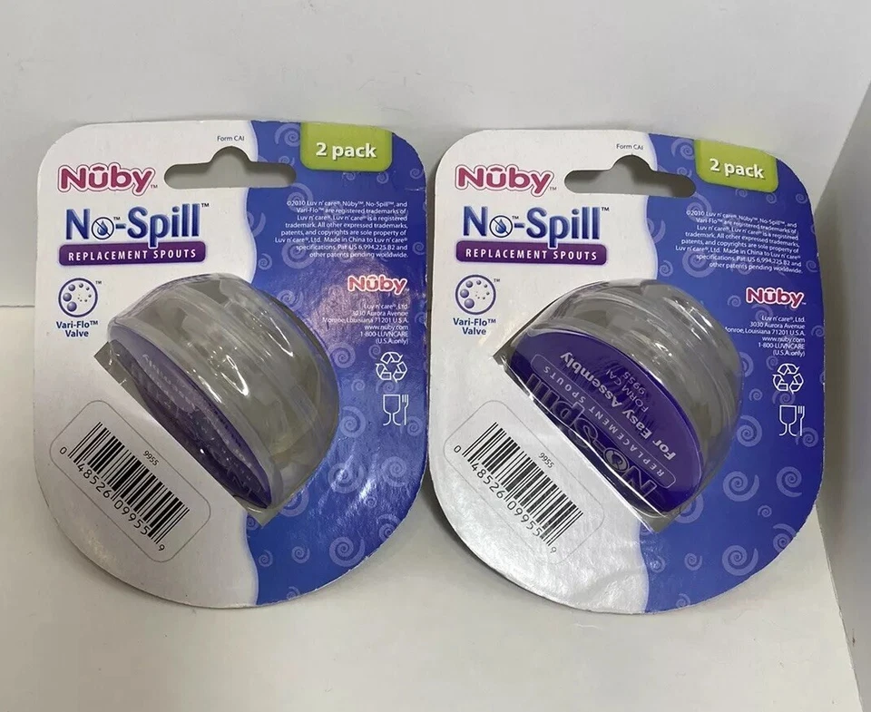 Juego de 2 caños de repuesto Nuby sin derrames 9955 paquetes de 2 piezas 4 caños totales *2C Foto 2 de 2