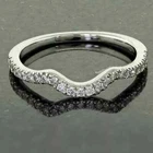 2Ct Round Cut Moissanite Curved Wedding Band Ring 14k White Gold Plated