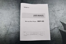 New OPPO BDP-103 V1.2 Blu-ray Disc Player User Operating Instructions Manual