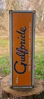 Gulfpride motor oil Gulf Gasoline vintage lube gas pump porcelain sign
