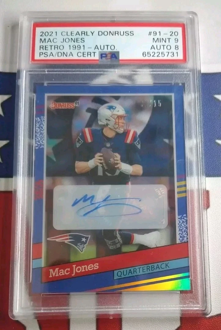 Mac Jones Panini Clearly Donruss Retro 1991 #9120 Autograph