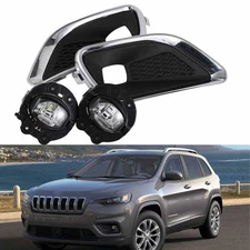 Pair LED Bumper Fog Lights Driving Lamps w/ Switch For 2019-2023 Jeep Cherokee