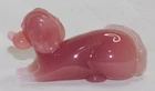 Vintage Murano Glass Alabastro Pink & Opalescent Reclining Dog - Segusso?