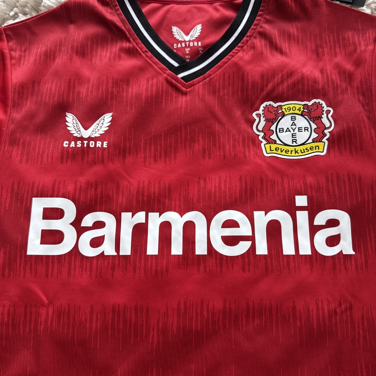 Castor Barmenia Bayer Leverkusen Red Short Sleeve Replica Soccer