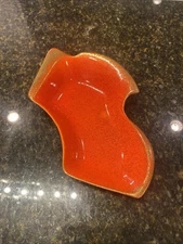 Cal. orig. 618 USA Dish, Orange With Gold, mid-century modern, Vintage