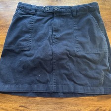Lands End Flat Front Navy Shorts/Skorts Pockets Adjustable Women s Size 12