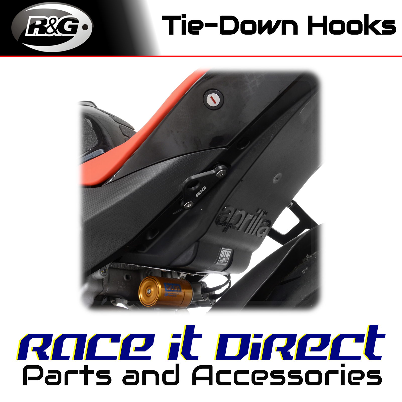 Tie-Down Hooks for Aprilia Tuono V4 1100 Factory 2021-2023 Gold R&G