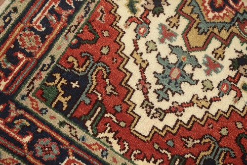 Hand-Knotted Medallion Wool Carpet Geometric Beige Indian Rug 3x5 Ft Foyer Rug - Picture 6 of 12