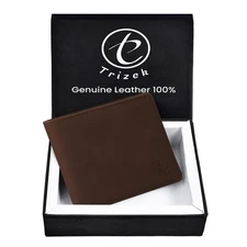 Billetera hombre cuero trifold bloqueo RFID minimalista delgada elegante regalo