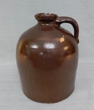 Dark Brown Earthenware Jug - Large Vintage Rustic Earth Ware