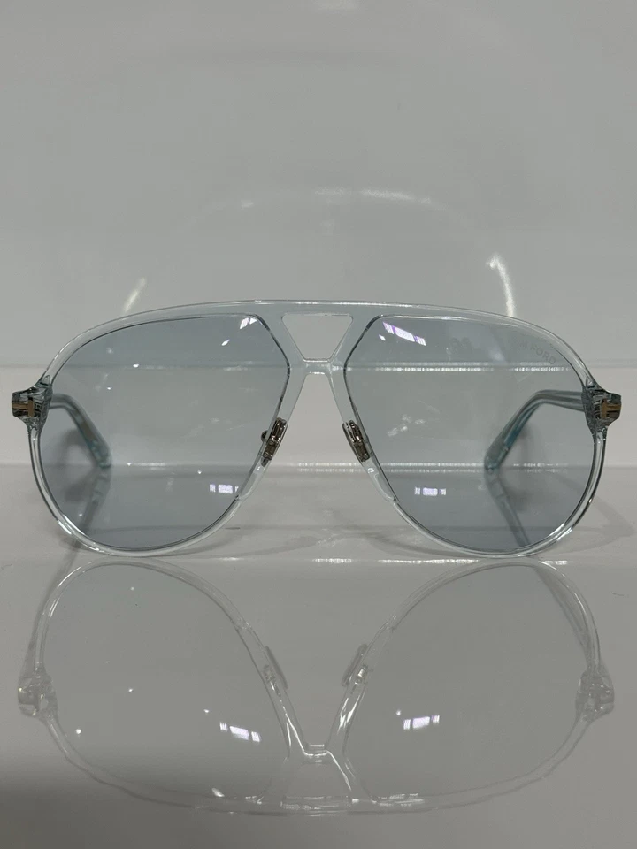 Gafas de sol Tom Ford Bertrand TF-1061/S 84V azul claro acetato de gran tamaño aviador Foto 2 de 4
