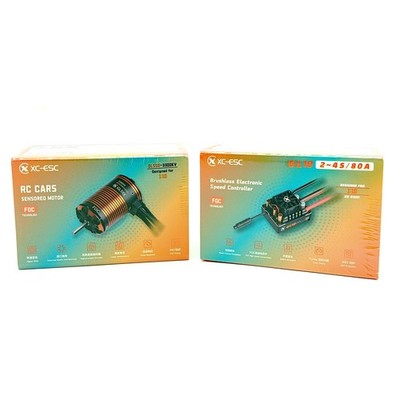 XC GL10+GL550 FOC ESC/Motor Sensored Brushless 1/10 ESC 80A for RC Cars (2~3S)US