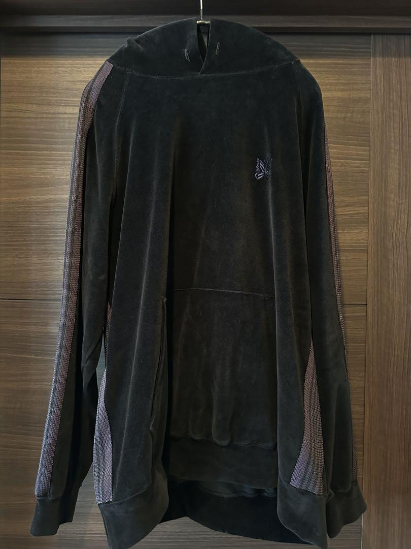 Needles 21AW Velour Track Hoodie Black Purple XL Size | eBay
