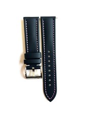 BLUE High Quality Real Sailcloth Waterproof Watch Strap PINK Stitch