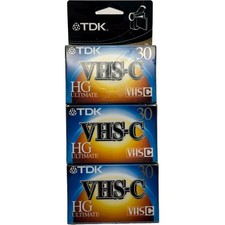 TDK VHS-C HG Ultimate TC-30 30 Min Camcorder Video Tape Lot of 3 Sealed New