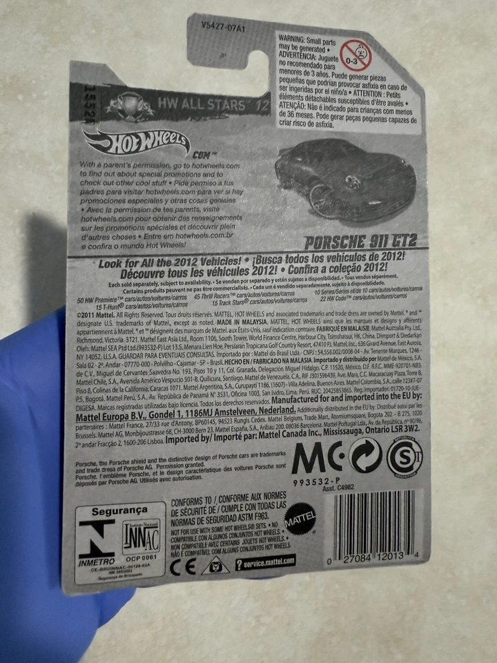 (2) Hot Wheels- 2012 HW 12 Porsche 911 GT2 Blue & 01 GT3 🔥 - Image 2 of 4
