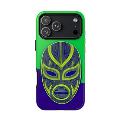 Phone Ink - Lifetime Warranty Custom Case - Blue Green Luchador Vector Mask