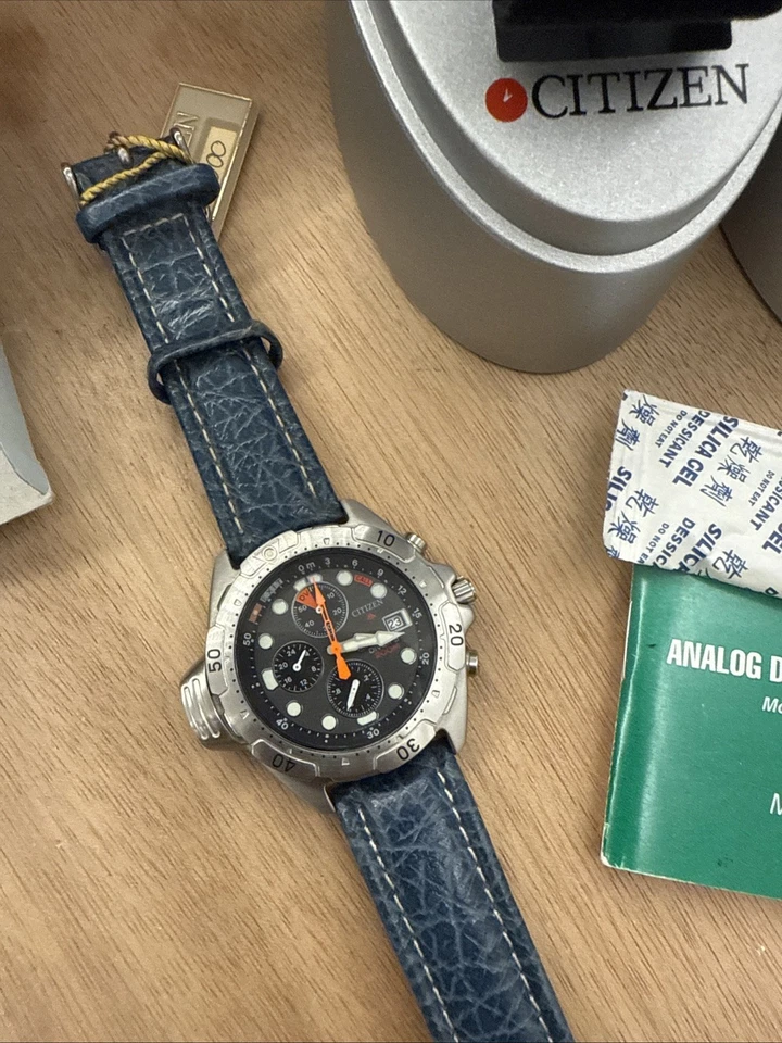 Citizen Promaster Watch 3740 S. ANALOG DEPTH METER Vintage 90s Rare Nos - image 2 of 4