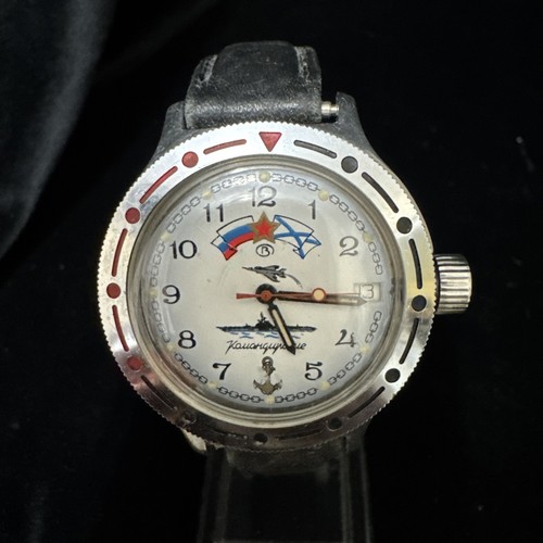 Vintage Vostok Amfibian Komandirskie 2414 Military Russian Watch - Picture 2 of 11
