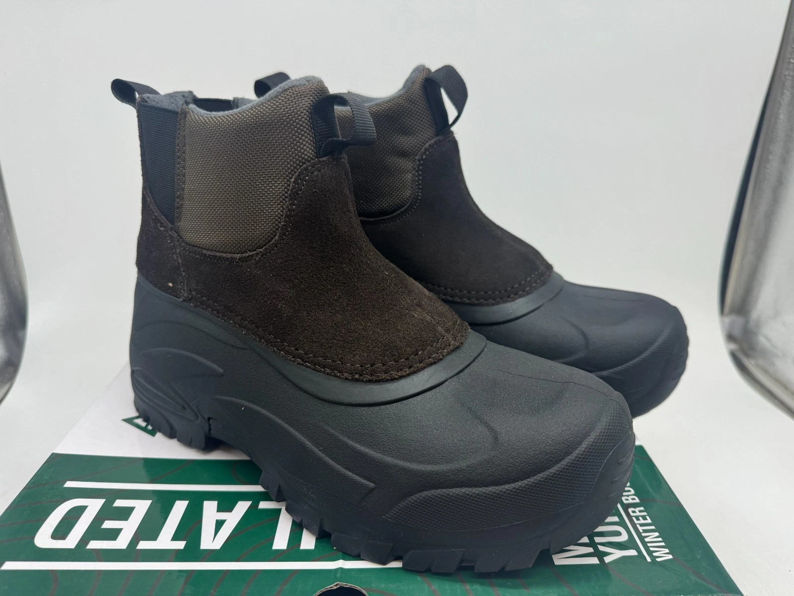 Staheekum Yukon Winter Boots Men's Brown Black Round Toe Pull-On Waterproof - 8