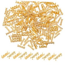 200Pcs U Shape Copper Ring Terminals, Brass Crimp Terminals Connector Open