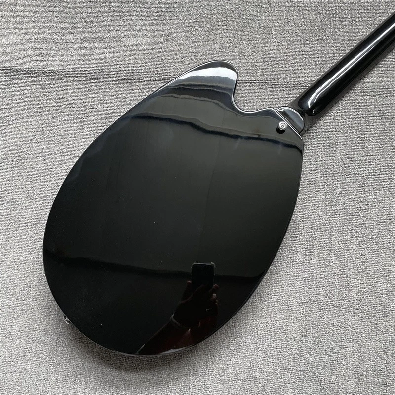 Guitarra Eléctrica May Queen Semi-Hueca Negra Forma de Huevo Pastillas H-H Puente Vibrato Foto 4 de 4