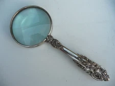 VTG Godinger Silver Plate Art Nouveau/Roccoco Magnifying Glass 7.5" Ornate Style