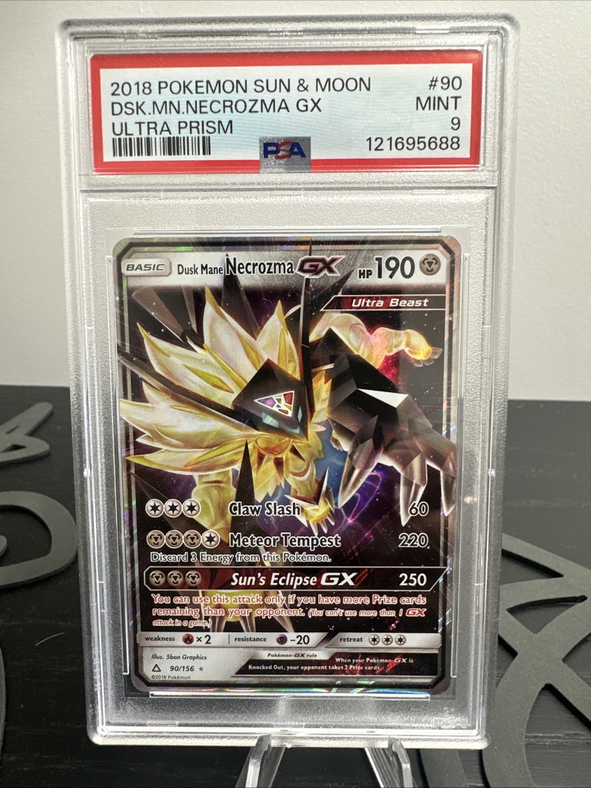 PSA 9 - Dusk Mane Necrozma GX-Sun & Moon: Ultra Prism 90/156 (2018) Pokémon TCG