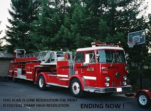 Fire Apparatus Photo Berkeley CA old 1968 Crown 100' tiller ladder truck Ending
