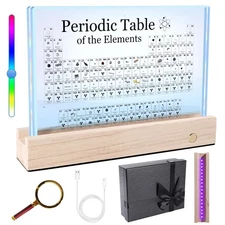 Periodic Table with Real Elements Inside, Large Acrylic Periodic Table of Ele...