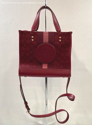 Coach Dempsey Carryall 2 Way Red Total Pattern Shoulder Bag