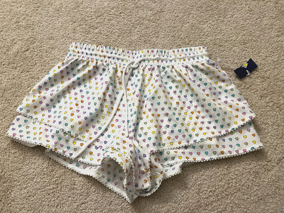 Roller Rabbit x Target Size S White Disco Hearts Wave Women s Drawstring Shorts
