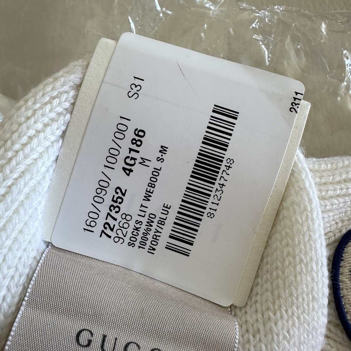 NWT GUCCI SOCKS WHITE WEB GG BLUE RED Classic 727352 Sz M | eBay