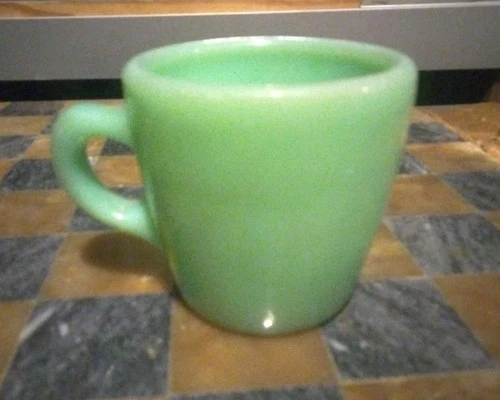 VINTAGE JADEITE ANCHOR HOCKING FIRE KING  HEAVY  D  STRAIGHT  CUP OVEN WARE