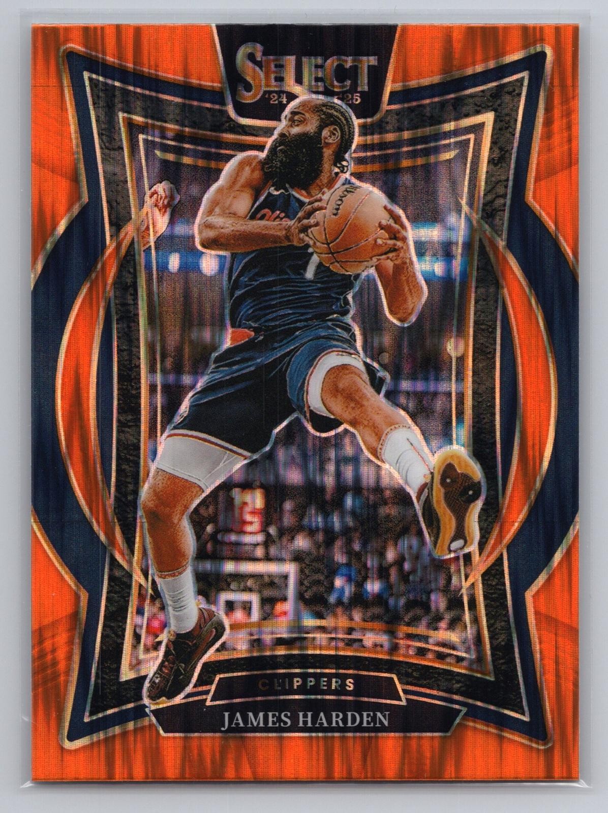 2024-25 Panini Select #57 James Harden Orange Flash Prizm