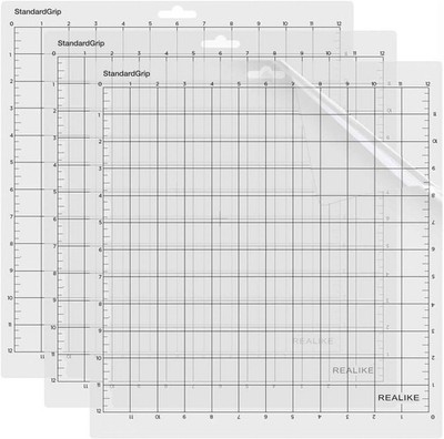 12X12 StandardGrip Cutting Mats for Silhouette Cameo 5/4/3/2/1(3 Pack),Gridded A