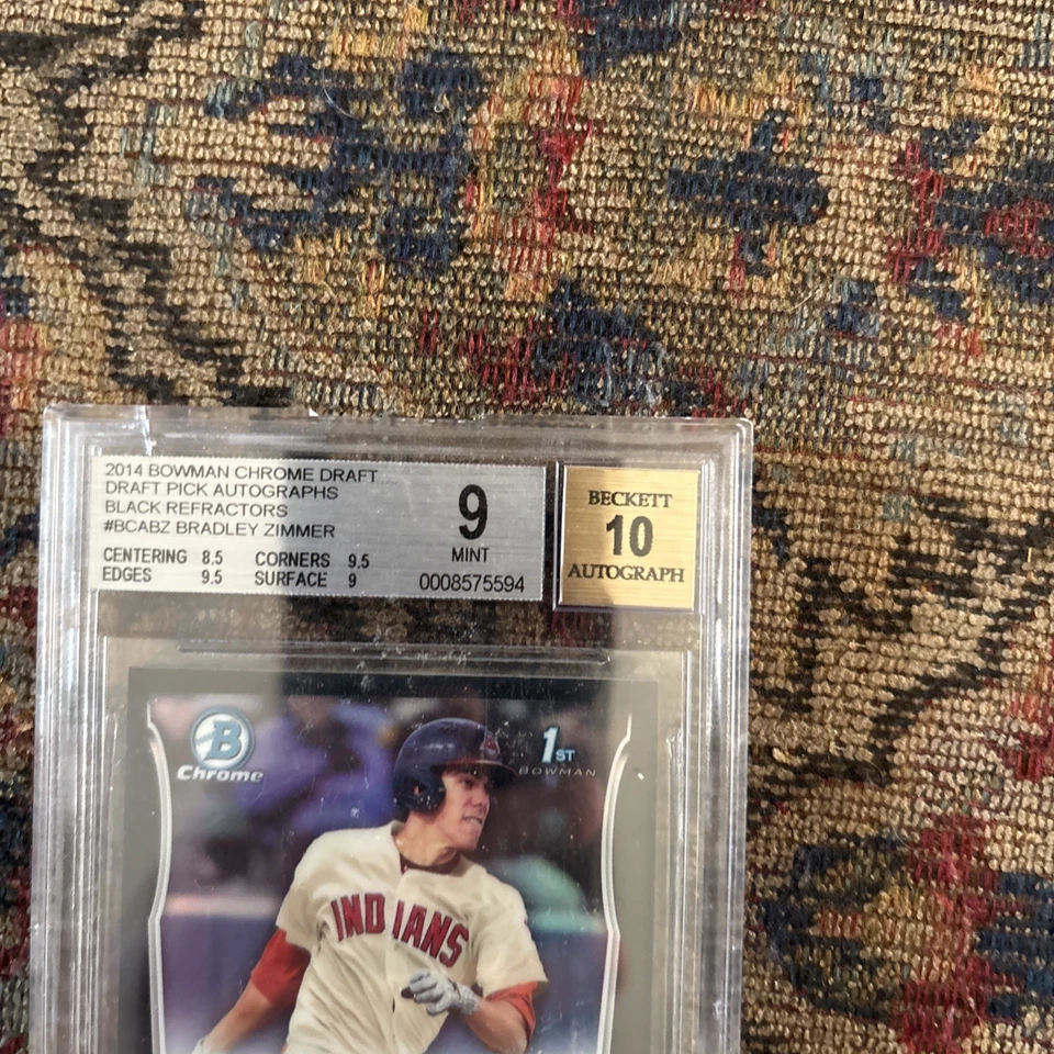Bradley Zimmer 2014 Bowman cromo selección draft novato autógrafo BGS 9,5 GEMA COMO NUEVO Foto 2 de 4