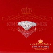 925 Sterling White Silver Pear Cut 3.04ct Cubic Zirconia Womens Ring Size 7