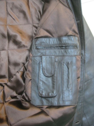 Vintage brown leather JACKET 48 46 XL COAT comfort soft relaxed real CALCULUS - Picture 9 of 14
