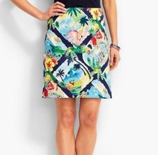 TALBOTS Women s 6 Pencil Skirt Vacation Travel Tropical Hawaiian Beach Colorful