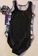 Plum Practicewear  Dance Gymnastic  Girl Medium W/ match Scrunchie ~ NWT~