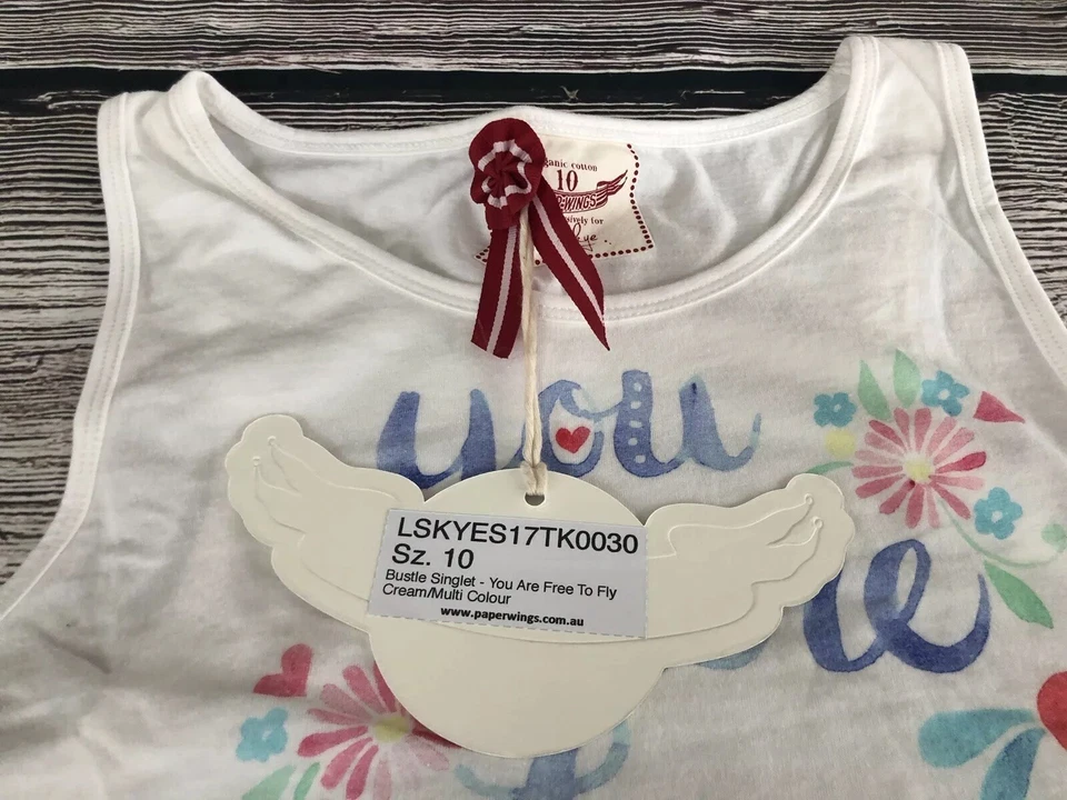 Paper Wings Bustle Singlet Are You Free To Fly 束腰外衣连衣裙 10 码女孩面霜 — 第 3/4 张图片