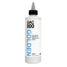 GAC 800 8-oz Acrylic Paint Bottle Medium for Pouring Reduces Crazing Art